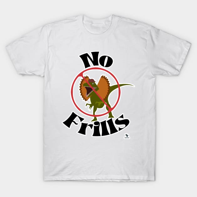 No Frills Dinosaur Cartoon Fun Jurassic Parody T-Shirt by Tshirtfort